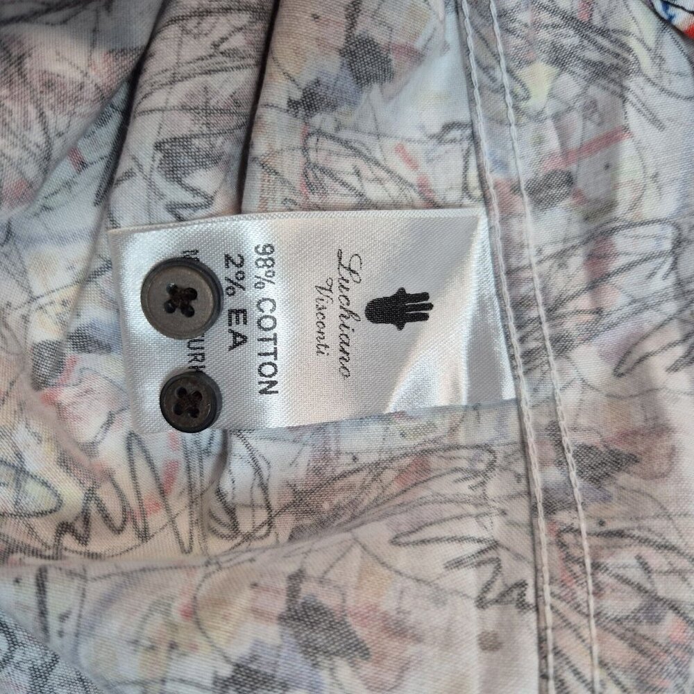 Visconti Black Button Down Long Sleeve Shirt Men’s Size S multicolor Flip Cuff 4 - Picture 6 of 9